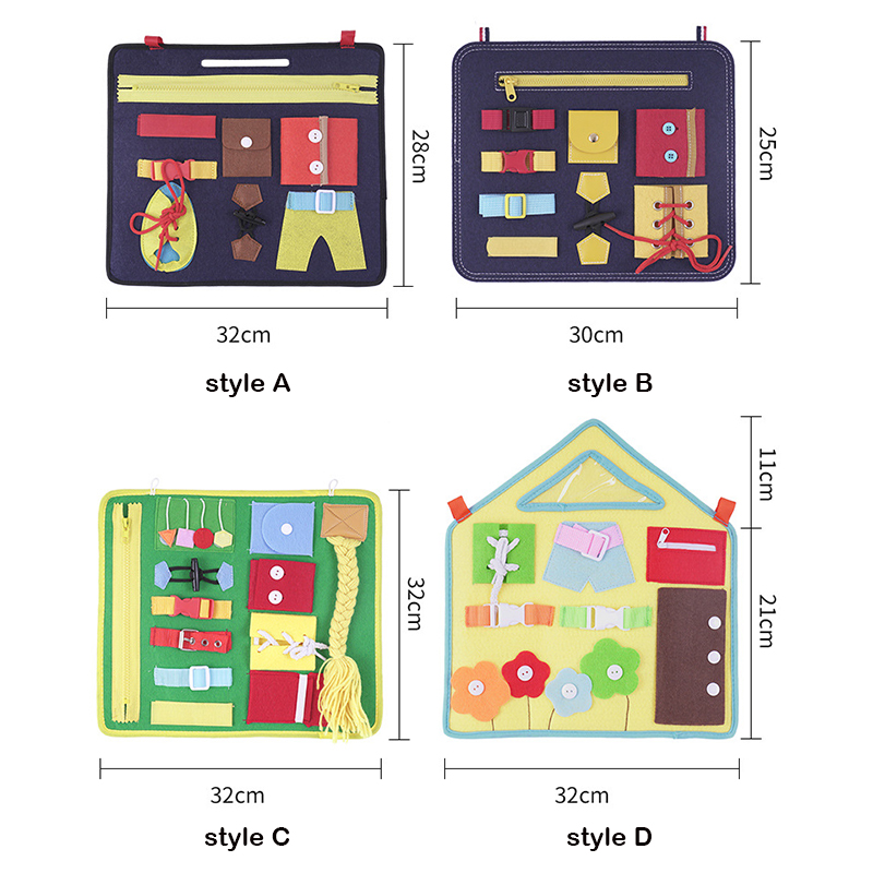 Kids Montessori Toys Baby Busy Board Buckle Training Essential Educational Sensory Board For Toddlers Ntelligence Development